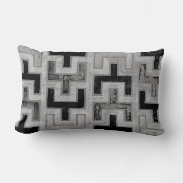 Afrikansk mudduth Textile med Geometric Mönster Lumbarkudde (Framsida)