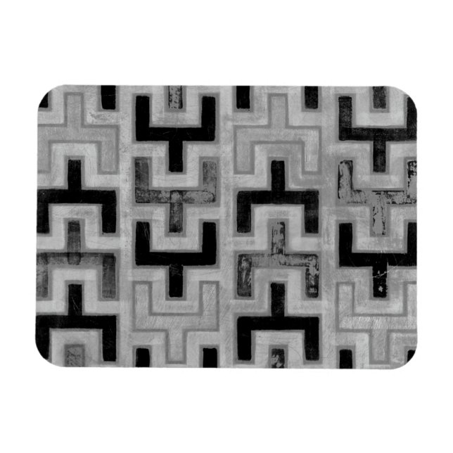 Afrikansk mudduth Textile med Geometric Mönster Magnet (Horisontell)