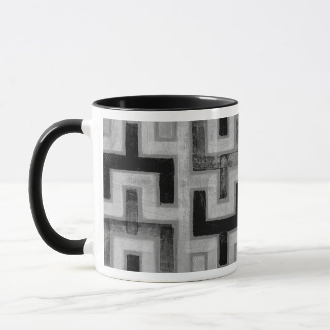 Afrikansk mudduth Textile med Geometric Mönster Mugg (Vänster)