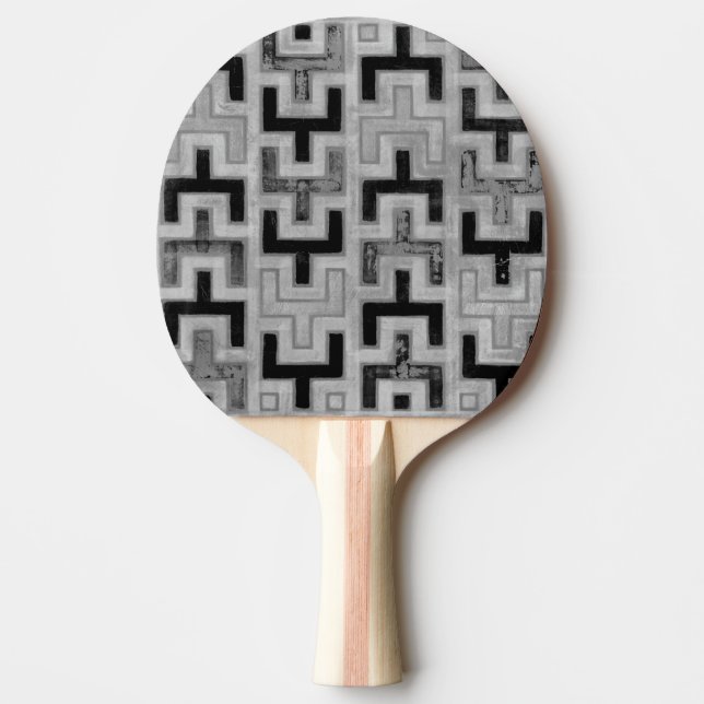Afrikansk mudduth Textile med Geometric Mönster Pingisracket (Framsidan)