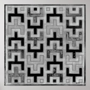 Afrikansk mudduth Textile med Geometric Mönster Poster
