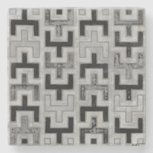 Afrikansk mudduth Textile med Geometric Mönster Stenunderlägg