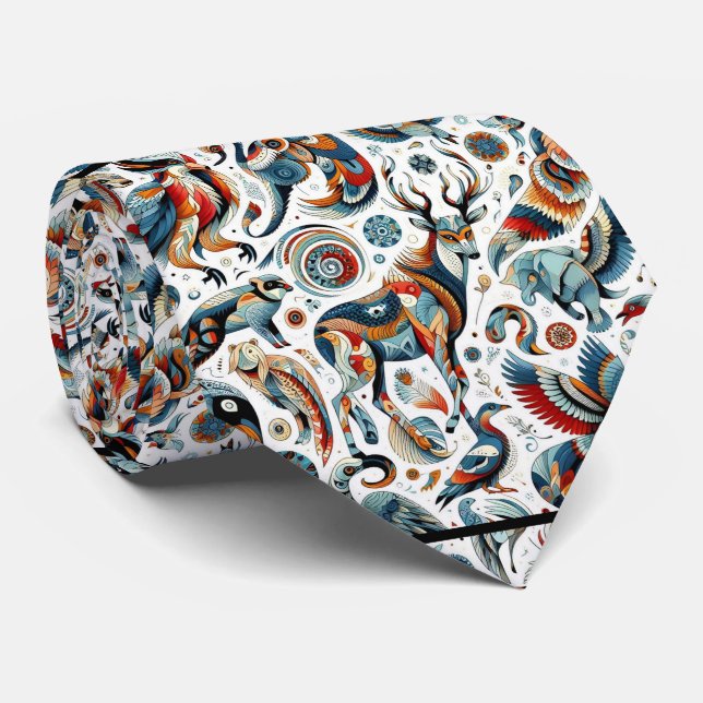 Afrikansk Native American Djurtryck Boho Slips (Rullad)
