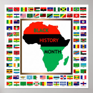 Afrikansk och svart Flaggor Poster