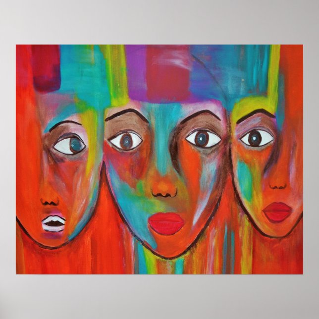 Afrikansk Oljemålning för kvinnor Poster (Framsidan)
