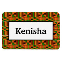 Afrikansk Orange Classic Kente 4x6 Namn Flexibel