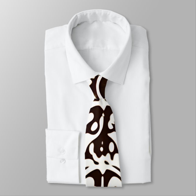 Afrikansk ornament Black White Mönster Slips (Bunden)