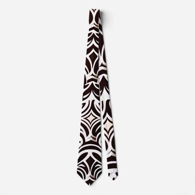 Afrikansk ornament Subtle Black White Mönster Slips (Framsida)