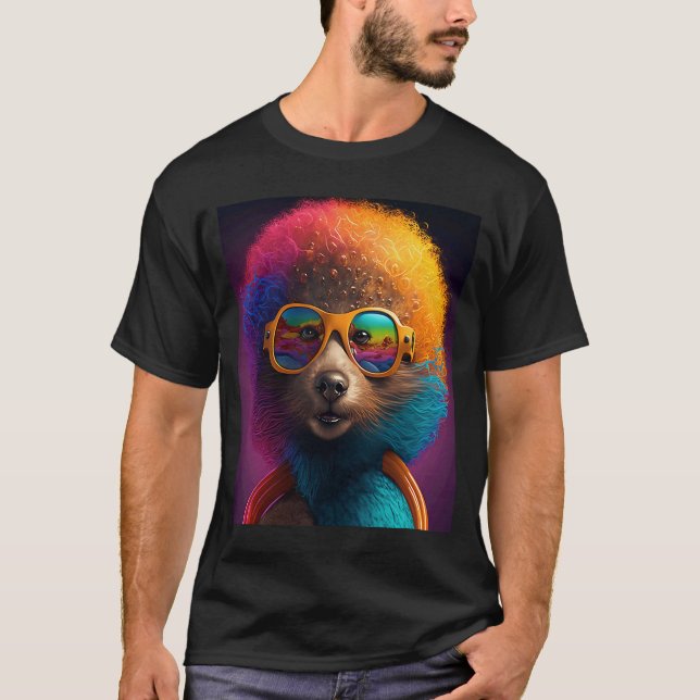 Afrikansk Otter Pride Pop Black Afro Otter T Shirt (Framsida)