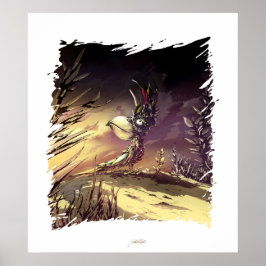 Afrikansk papegoja i savannen poster