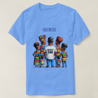 Afrikansk Pappa med Kids Illustration T Shirt