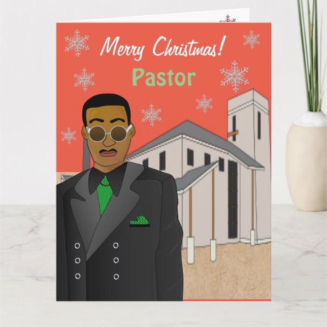 Afrikansk pastor Church God jul Kort (Framsida)
