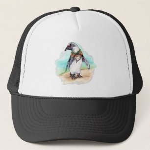 Afrikansk penguin på en beach keps