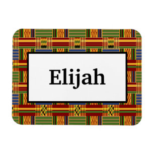 Afrikansk Play Kente 3 x 4 Namn Flexibel Magnet