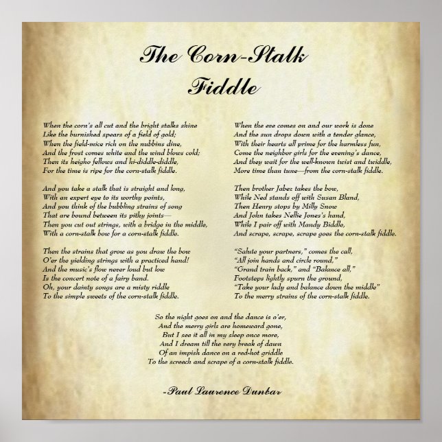 Afrikansk poetry Maj-Stalk Fiddle Poster (Framsidan)