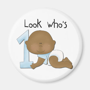 Afrikansk pojke 1:a födelsedag Tshirts och Gift Magnet