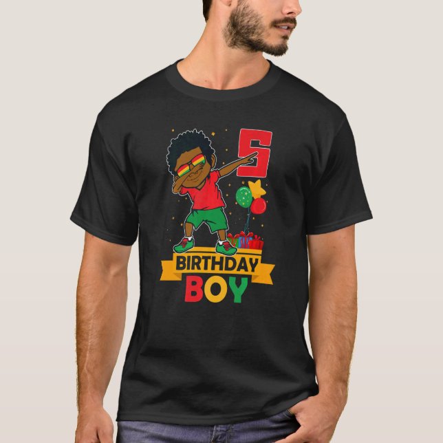 Afrikansk pojke, afrikansk pojke, 5:e födelsedag,  t shirt (Framsida)