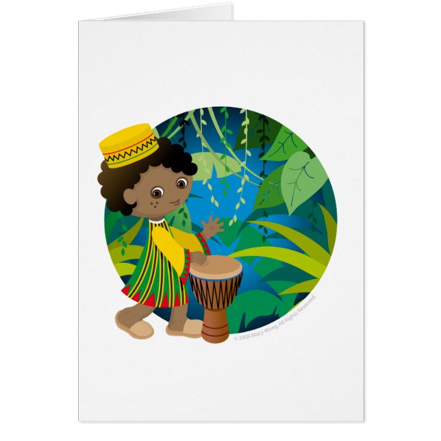 Afrikansk pojke hälsningskort (Framsidan)