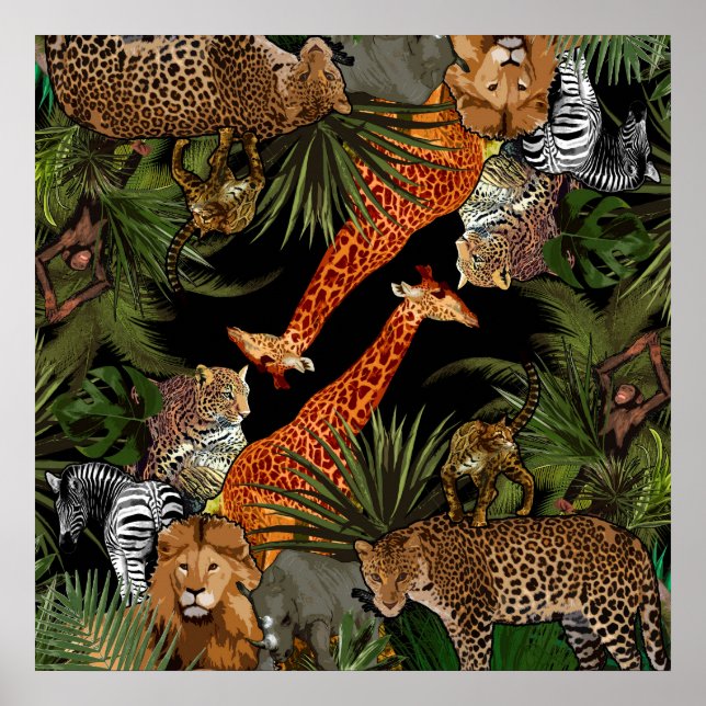 Afrikansk Poster av vilda djur (Framsidan)