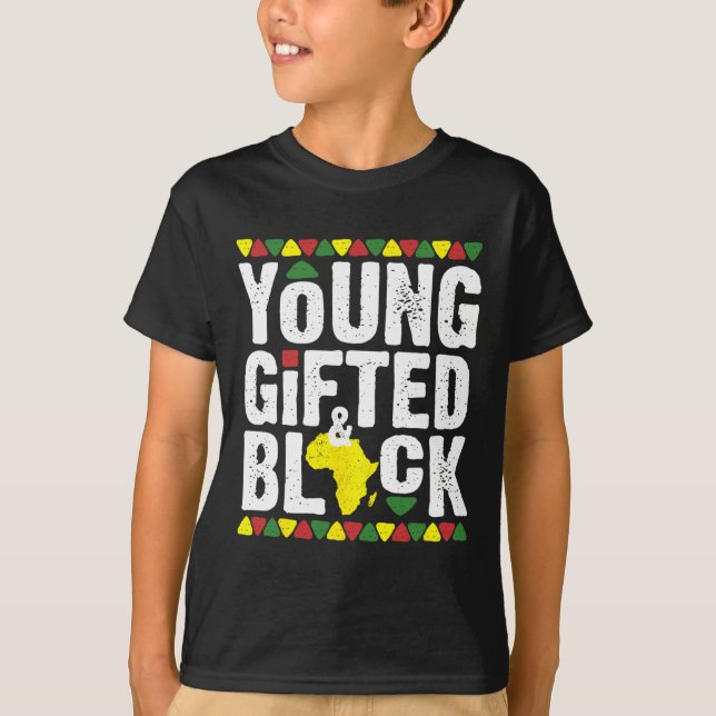 Afrikansk Pride i unga svarta Dashiki T Shirt (Framsida)