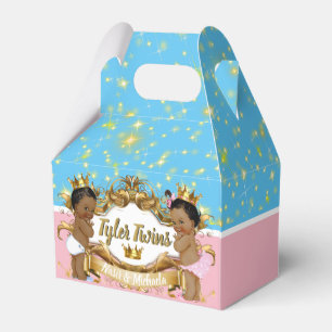 Afrikansk Prince eller Princess med guld- Sparkles Presentaskar