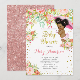 Afrikansk princess Baby Shower Card Inbjudningar
