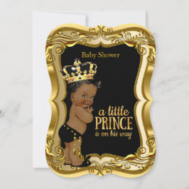 Afrikansk prins Baby Shower Black Guld Inbjudningar