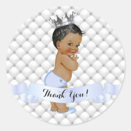 Afrikansk prins Diamonds Jewels Krona Blue Runt Klistermärke