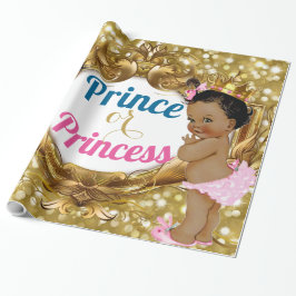 Afrikansk prins eller Princess Glitter Gift Wrap Presentpapper