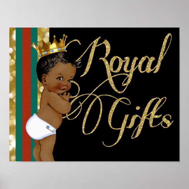 Afrikansk prins grön|röd fancy Royal gåvor skylt (Framsidan)