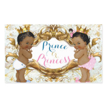 Afrikansk prins & Princess Gender Reveal Stickers