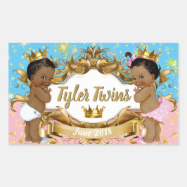 Afrikansk prins/prinsessa Royal Färg Block Sticker Rektangulärt Klistermärke