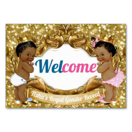 Afrikansk prins/prinsessan Guld Glitter Blue|Guld Bordsnummer