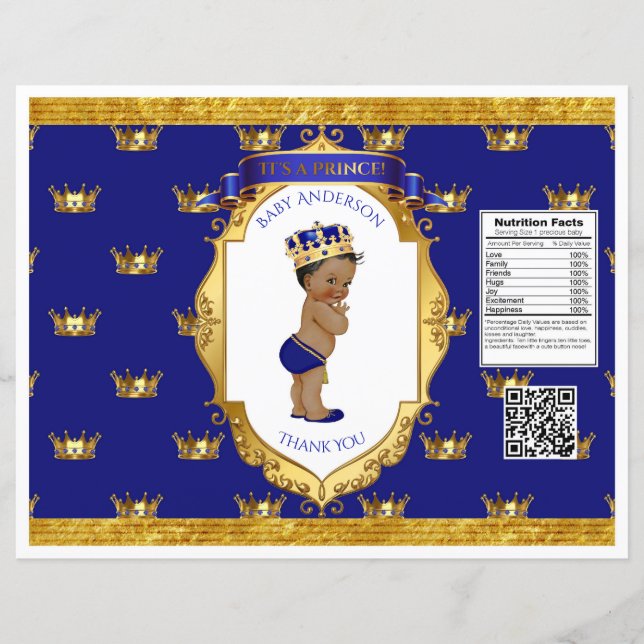 Afrikansk prins Royal Blue Guld Chip Bag (Framsida)