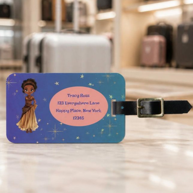 Afrikansk prinsessa bagageetikett bagagebricka (Skapare uppladdad)