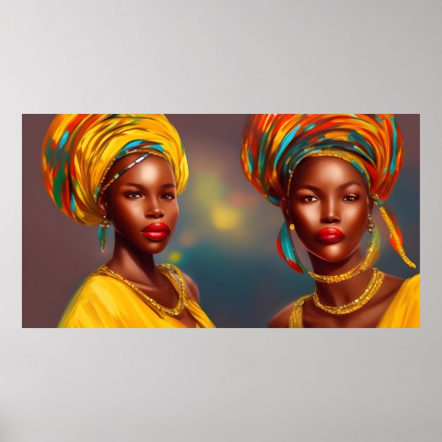 Afrikansk prinsessa kvinnor guld smycken 3 affisch (Framsidan)