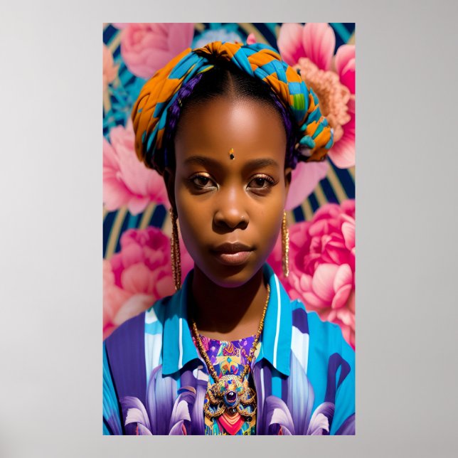 Afrikansk prinsessa med blus poster (Framsidan)