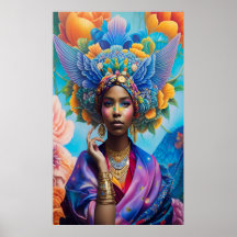 Afrikansk prinsessa med vingar i håret