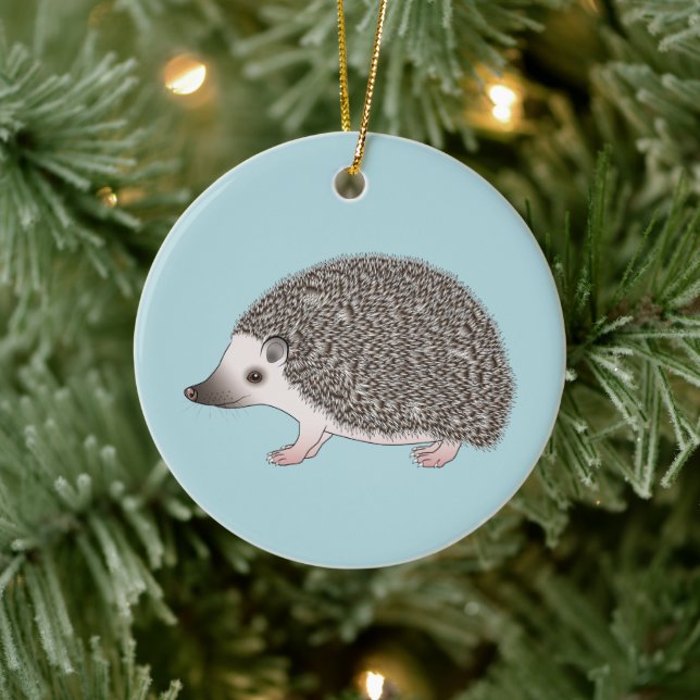 Afrikansk Pygmy Hedgehog Cute Tecknad Illustration Julgransprydnad Keramik (Träd)
