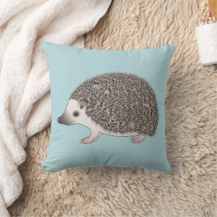 Afrikansk Pygmy Hedgehog Cute Tecknad Illustration Kudde