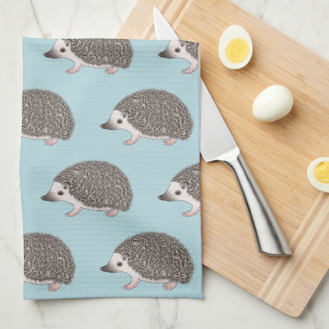 Afrikansk Pygmy Hedgehog Tecknad Design Mönster Kökshandduk (Vikt i Fjärdedel)