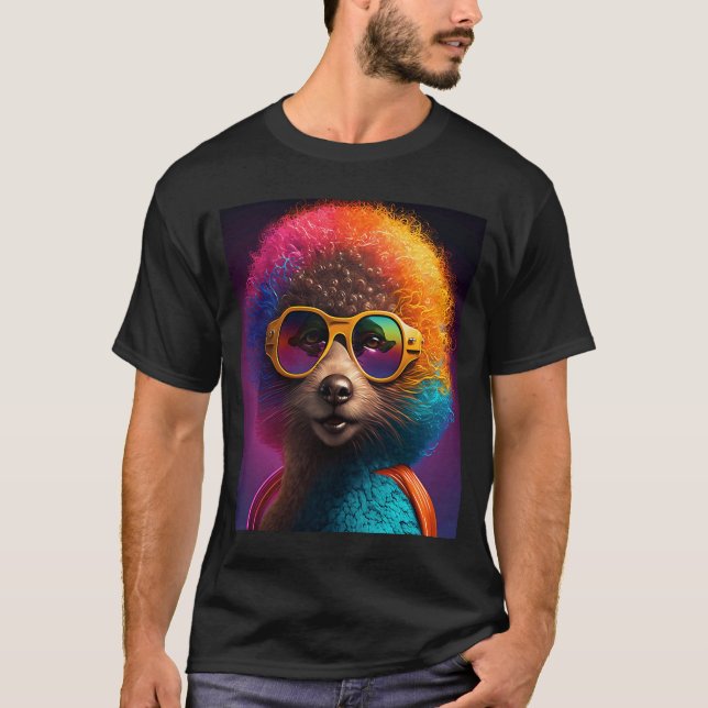 Afrikansk rätare Pride Pop Black Afro Otter 3 T Shirt (Framsida)