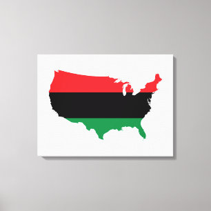 Afrikansk _ Red, Black & Grönt Färg Canvastryck