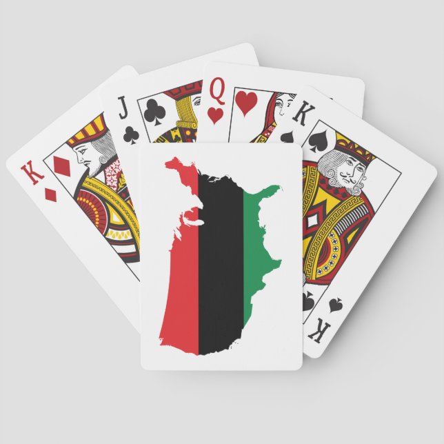 Afrikansk _ Red, Black & Grönt Färg Casinokort (Baksidan)