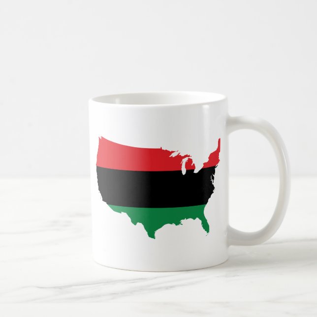 Afrikansk _ Red, Black & Grönt Färg Kaffemugg (Höger)