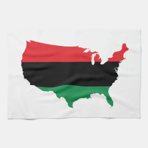 Afrikansk _ Red, Black & Grönt Färg Kökshandduk