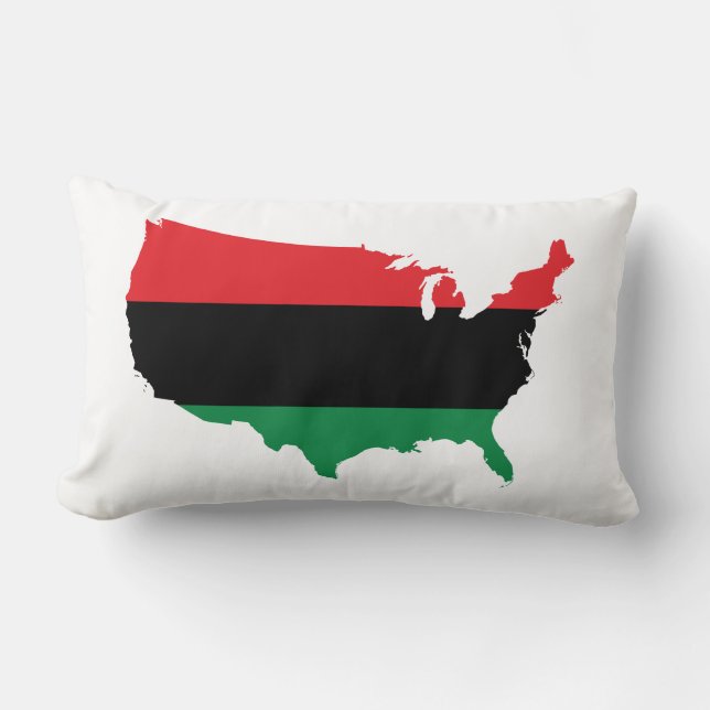 Afrikansk _ Red, Black & Grönt Färg Lumbarkudde (Framsida)