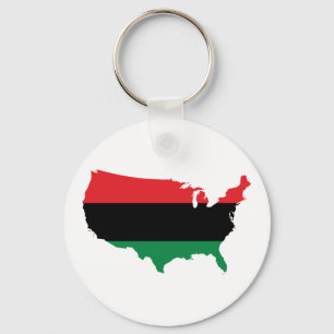 Afrikansk _ Red, Black & Grönt Färg Nyckelring