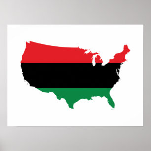 Afrikansk _ Red, Black & Grönt Färg Poster