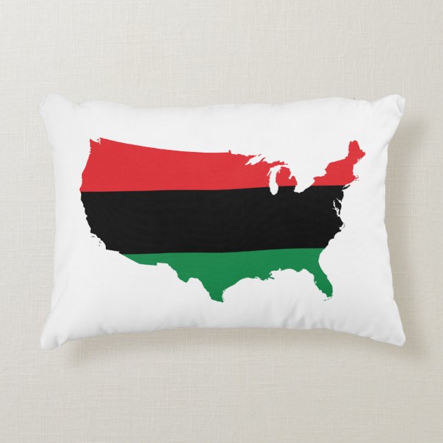 Afrikansk _ Red, Black & Grönt Färg Prydnadskudde (Framsidan)